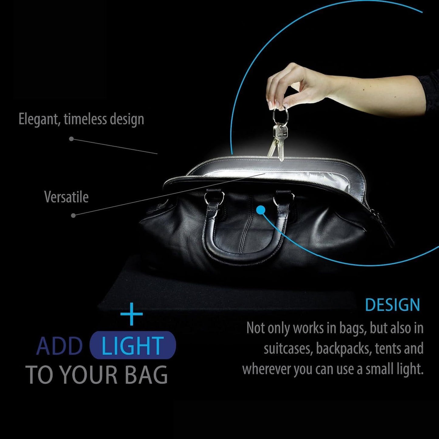 PurseHeart™ Rechargeable Handbag Light