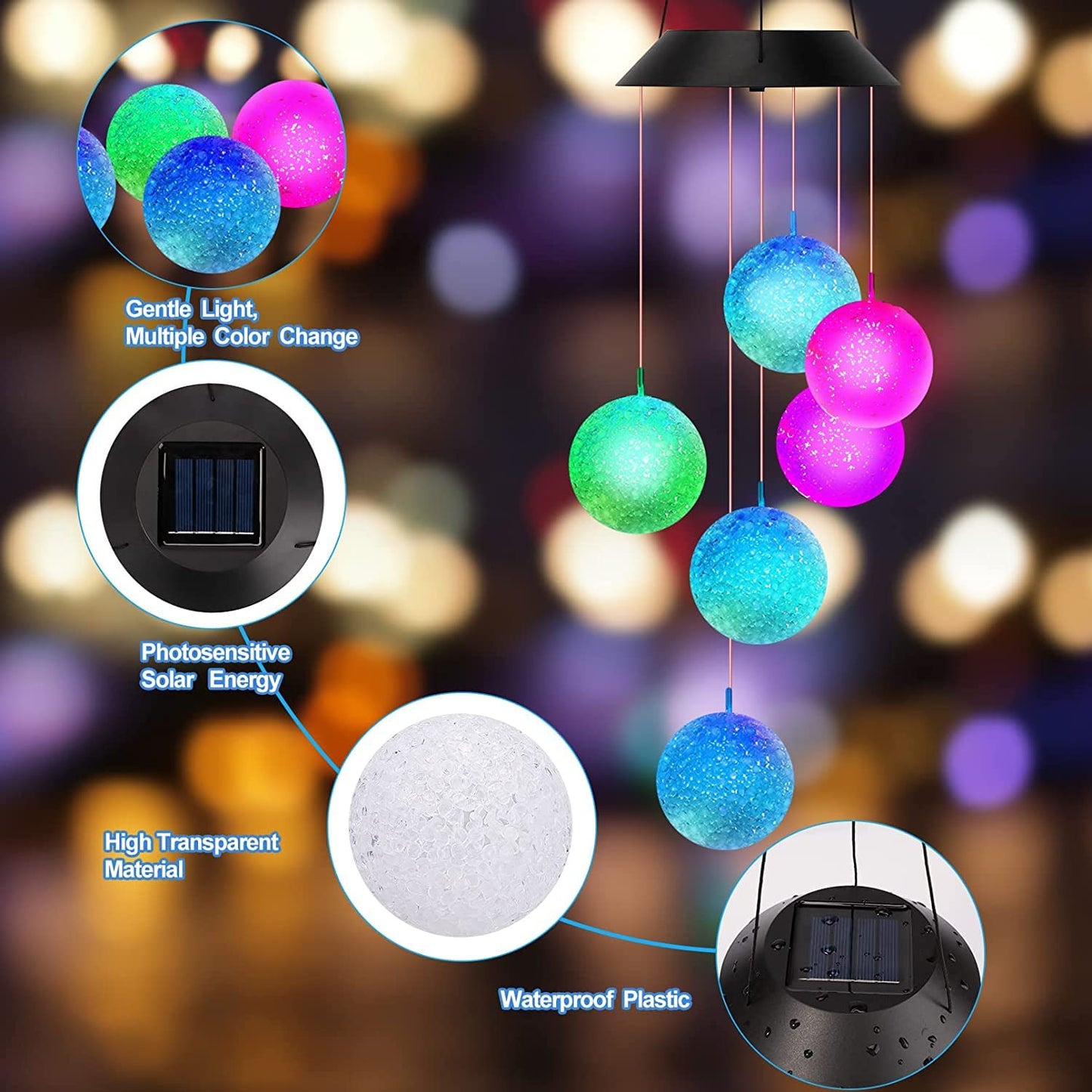 SunBell™ LED Solar Wind Chimes