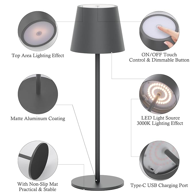 TouchGlow Rechargeable Table Lamp