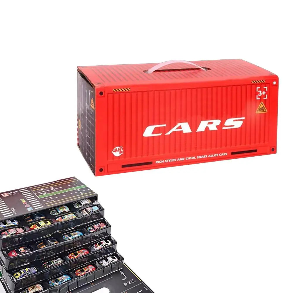 MiniMoto™ 48 Mini Pull-Back Cars with Built-In Garage Set🚗