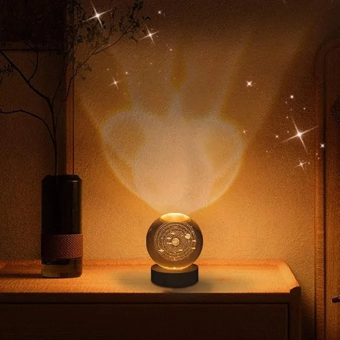 3D Solar System Crystal Ball Lamp