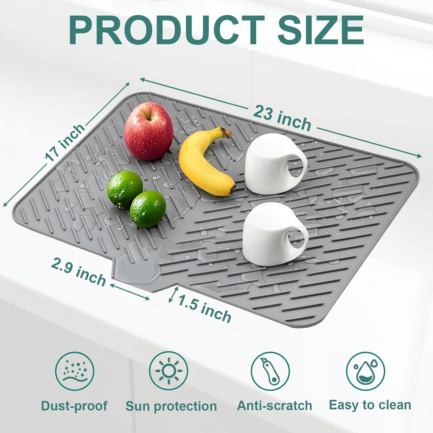 DryDock™ Silicone Dish Drying Mat (23" x 17") – Eclectic Essentials