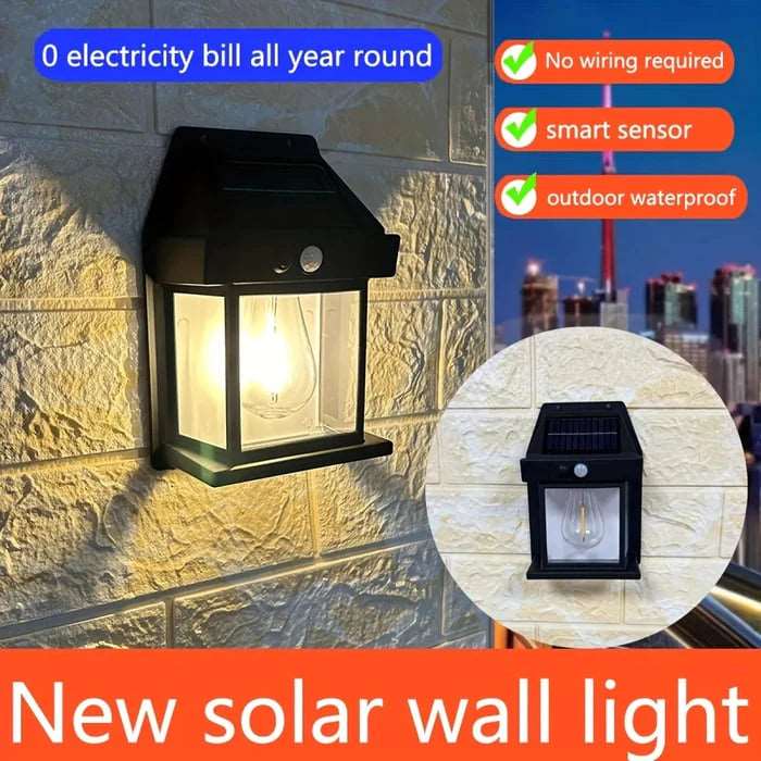 Eclectic Solar Motion Sensing Wall Lamp