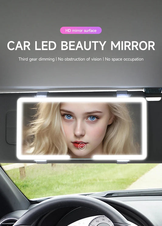 GlamGlow™️ LED Car Vanity Mirror