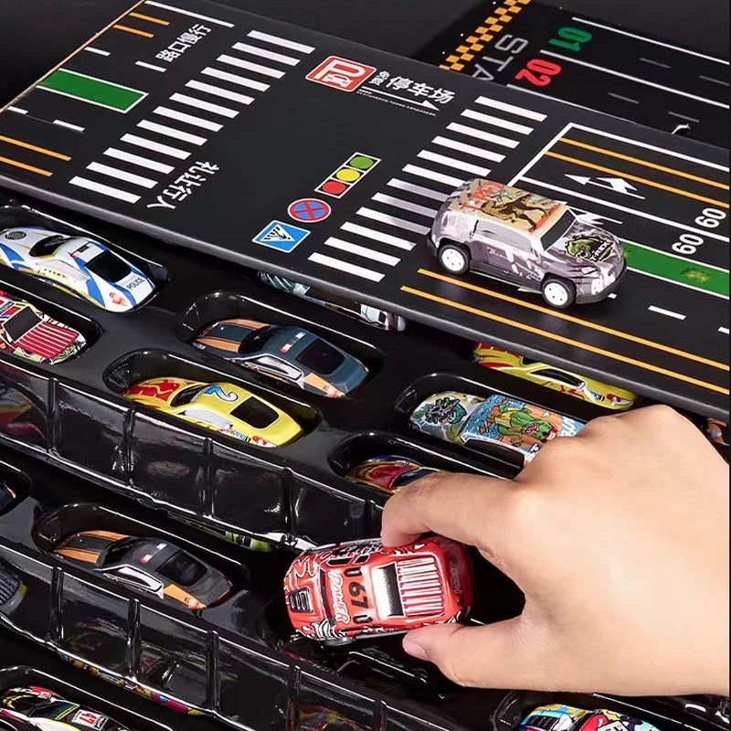 MiniMoto™ 48 Mini Pull-Back Cars with Built-In Garage Set🚗