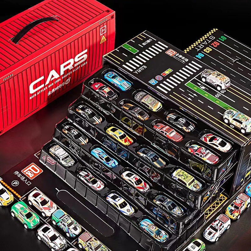 MiniMoto™ 48 Mini Pull-Back Cars with Built-In Garage Set🚗